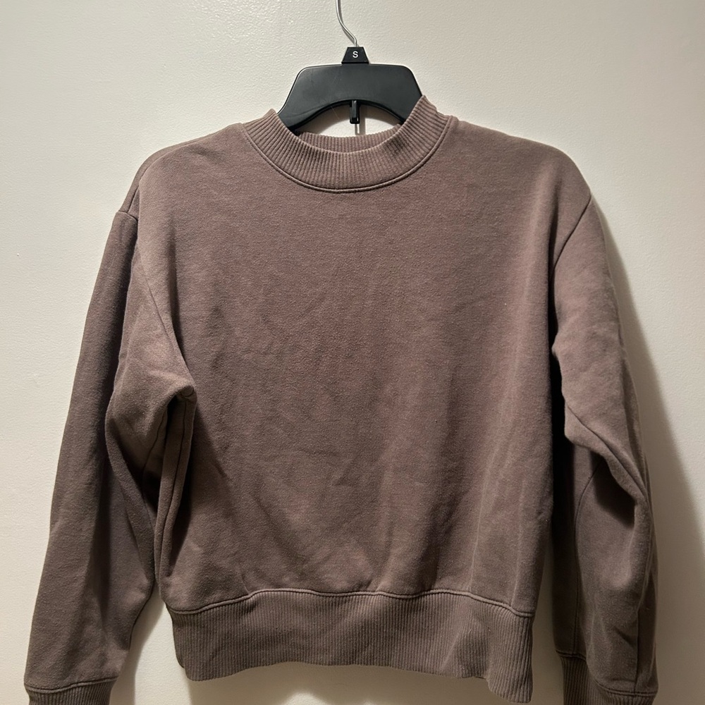 a new day Taupe Ribbed Crewneck